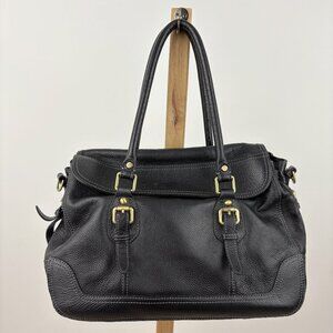 Concealed Carrie Black Leather Satchel Bag Removeable Hook & Loop Holster